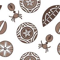 Flat Design a seamless tile pattern using local symbols from indigenous cultures incorporating geometric shapes and earthy tones concept as Create tile patterns inspired by local Clean Pro 4 vector
