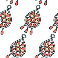 Flat Design seamless tile pattern inspired by Native American symbols with subtle earthy tones and nature based elements concept as Focus on nature inspired elements and indigenou Clean Pro vector