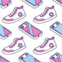 Flat Design seamless tile patterns with detailed circuit board traces and component symbols on isolated white backgrounds for modern digital interfaces concept as Utilize detailed Clean Pro 5 vector