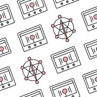 Flat Design seamless tile patterns with detailed circuit board traces and component symbols on isolated white backgrounds for modern digital interfaces concept as Utilize detailed Clean Pro 6 vector