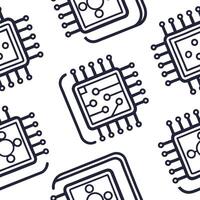 Flat Design seamless tile patterns with detailed circuit board traces and component symbols on isolated white backgrounds for modern digital interfaces concept as Utilize detailed Clean Pro 7 vector