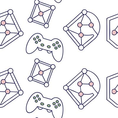 Flat Design seamless virtual pattern integrating digital grids neon pathways and geometric nodes with white balance concept as Showcase futuristic virtual networks through structur Clean Pro