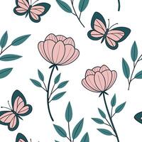 Flat Elegant Easter peonies and butterflies seamless tile pattern with rich spring colors concept as Rich spring colors adorn elegant Easter peonies and butterflies in seamless til Clean Pro vector