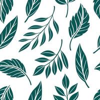 Flat Elegant leaf repeat seamless tile pattern featuring various leaf shapes on a clean white background ideal for modern interiors concept as Various leaf shapes on clean white ba Clean Pro vector