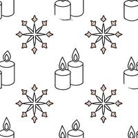 Flat Elegant snowflake and candle seamless tile pattern with warm winter glow and frosty accents concept as Elegant snowflakes paired with warm candles create a seamless tile patte Clean Pro vector
