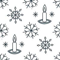 Flat Elegant snowflake and candlelight seamless tile pattern with glowing winter ambiance concept as Glowing candlelight paired with elegant snowflakes create a seamless tile patte Clean Pro vector