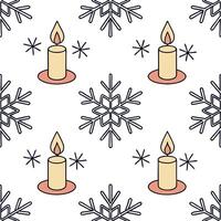 Flat Elegant snowflake and candle seamless tile pattern with warm winter glow and frosty accents concept as Elegant snowflakes paired with warm candles create a seamless tile patte Clean Pro 2 vector