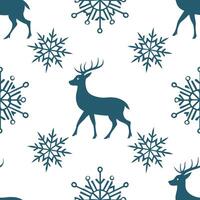 Flat Elegant snowflake and reindeer seamless tile pattern with festive winter motifs concept as Elegant snowflakes paired with reindeer create a seamless tile pattern with festive Clean Pro 2 vector