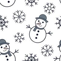 Flat Elegant snowflake and snowman seamless tile pattern with playful winter elements concept as Playful snowmen paired with elegant snowflakes create a seamless tile pattern with Clean Pro vector