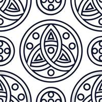Flat Explore seamless tile pattern using Celtic cultural influences featuring knotwork spirals and traditional symbols concept as Integrate ancient Celtic art into modern tile des Clean Pro vector