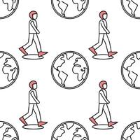 Flat Fantastic Frontiers Parallel Dimensions concept as User seamlessly shifts between worlds slight cue signals stable transitions no jarring jump user feels safe curious infinite Clean Pro vector