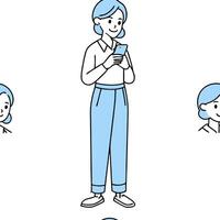 Flat female hand using mobile smartphone dollar icon online transaction application concept concept as A woman uses her smartphone for online transactions highlighting financial ap Clean Pro vector