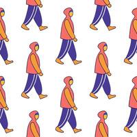 Flat Folk art seamless pattern with abstract figures and vibrant hues for a playful contemporary cultural vibe concept as Playful folk art pattern with abstract figures and vibrant Clean Pro vector
