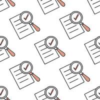Flat Focus magnifying glass on approval icon accelerate project sign off confirm processes unify business document workflow ensure clarity concept as Visual emphasis on verifying o Clean Pro vector
