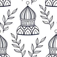 Flat Folk art seamless pattern with symbolic shapes and intricate textures for a detailed cultural and ethnic aesthetic concept as Detailed folk art pattern with symbolic shapes an Clean Pro vector