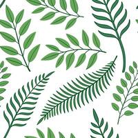 Flat Fresh spring greenery seamless tile pattern featuring vibrant green leaves ferns and tender shoots concept as Vibrant green leaves ferns and tender shoots create a fresh natur Clean Pro vector