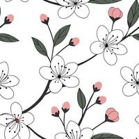 Flat Fresh spring floral seamless pattern with lively blooms and soft white balance for cheerful spring projects concept as Lively floral pattern with blooming flowers and soft whi Clean Pro 2 vector