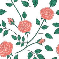 Flat Fresh spring rose seamless tile pattern with gentle pink and peach blooms exuding soft elegance concept as Soft pink and peach roses create a delicate elegant seamless spring Clean Pro vector
