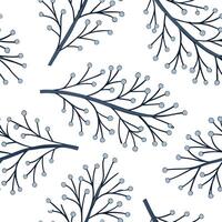 Flat Frost covered branches seamless tile pattern with intricate ice details and snowy accents concept as Intricate ice details on frost covered branches create a seamless tile pat Clean Pro vector