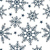 Flat Frosty geometric snowflake seamless tile pattern with modern winter designs concept as Modern winter designs feature geometric snowflakes and frosty patterns in a seamless til Clean Pro vector
