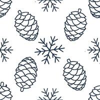 Flat Frosty pinecone and snowflake seamless tile pattern with cool blue tones concept as Frosty pinecones paired with snowflakes create a seamless tile pattern with cool blue tones Clean Pro vector