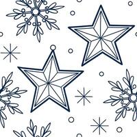 Flat Frosty snowflake and Christmas star seamless tile pattern with sparkling holiday accents concept as Sparkling Christmas stars paired with frosty snowflakes create a seamless t Clean Pro vector