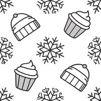 Flat Frosty snowflake and cozy blanket seamless tile pattern with warm winter textures concept as Cozy blankets paired with frosty snowflakes create a seamless tile pattern with wa Clean Pro vector