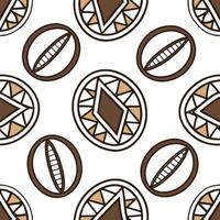 Flat Incorporate traditional African mud cloth designs into a seamless tile pattern focusing on earth tones and geometric repetition concept as Design a seamless tile pattern that Clean Pro vector