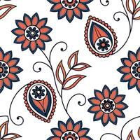 Flat Incorporate Persian carpet designs into a seamless tile pattern featuring intricate floral elements and bold saturated color contrasts concept as Use Persian carpet decoratio Clean Pro vector