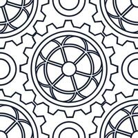 Flat Innovative seamless tile pattern merging complex techno geometrics with structured angular designs and digital elements in isolated whitebalance style concept as Structured di Clean Pro vector
