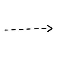 Simple hand drawn doodle of a curved arrow pointing to the right. vector