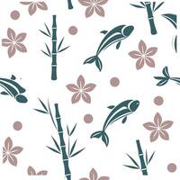 Flat Integrate local Japanese symbols and motifs into seamless tile patterns focusing on minimalist designs and natural textures concept as Combine local Japanese cultural symbols Clean Pro vector