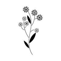 branch with flowers and leafs isolated icon illustration desing vector