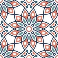 Flat Intricate Islamic geometric patterns and arabesques seamless tile pattern with vibrant colors concept as Vibrant colors highlight intricate Islamic geometric patterns intertwi Clean Pro vector
