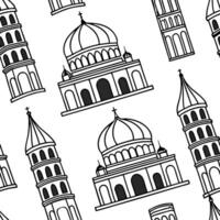 Flat Invent seamless tile designs combining cultural heritage icons with isolated white balance for refined art installations and branding expressions concept as Merge traditional Clean Pro vector