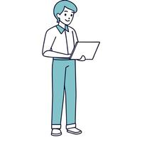 Flat IT specialist integrating customer data systems concept as An IT specialist integrates various customer data systems ensuring seamless information flow and accessibility The Clean Pro 3 vector