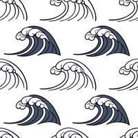 Flat Japanese Ukiyo e seamless tile pattern with minimalist waves and traditional motifs for elegant home decor concept as Minimalist Ukiyo e wave designs arranged seamlessly for e Clean Pro vector