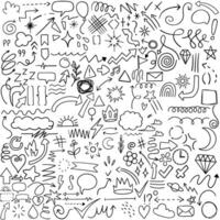 Hand drawn sketch elements set. Arrow icon collection. Hand drawn arrow illustration sign. vector