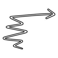 Curved arrow icon. Outline illustration of curved arrow icon for web vector