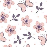 Flat Light and airy spring pastel seamless tile pattern with peach and lilac for refreshing home accents concept as Fresh peach and lilac colors combined seamlessly for a soft and Clean Pro vector
