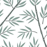 Flat Minimalist bamboo leaves seamless tile pattern with simple green stalks and soft grey accents ideal for modern kitchens concept as Simple green bamboo stalks and soft grey acc Clean Pro vector