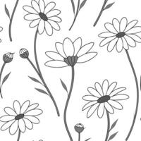 Flat Minimalist daisy seamless tile pattern with simple white daisies and soft grey accents ideal for modern kitchens concept as Simple white daisies and soft grey accents create m Clean Pro 2 vector