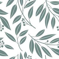 Flat Minimalist eucalyptus seamless tile pattern with simple green stems and soft white accents ideal for modern kitchens concept as Simple green eucalyptus stems and soft white ac Clean Pro 2 vector