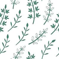 Flat Minimalist herb seamless tile pattern with simple mint leaves and soft grey accents ideal for modern bathrooms concept as Simple mint leaves and soft grey accents create minim Clean Pro vector