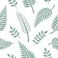 Flat Minimalist fern seamless tile pattern with simple fern silhouettes on a white background perfect for modern bathrooms concept as Simple fern silhouettes on white background cr Clean Pro 3 vector