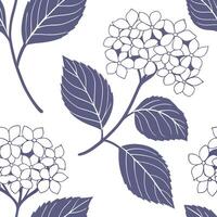 Flat Minimalist hydrangea seamless tile pattern with simple white petals and soft grey accents ideal for modern kitchens concept as Simple white hydrangea petals and soft grey acce Clean Pro 2 vector