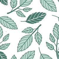 Flat Minimalist herb seamless tile pattern with simple mint leaves and soft grey accents ideal for modern bathrooms concept as Simple mint leaves and soft grey accents create minim Clean Pro 3 vector
