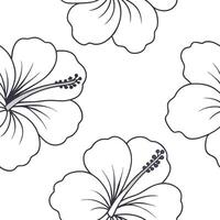 Flat Minimalist hibiscus seamless tile pattern with simple white petals and soft grey accents ideal for modern kitchens concept as Simple white hibiscus petals and soft grey accent Clean Pro vector