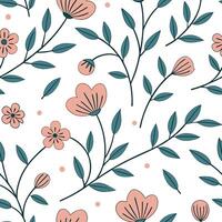 Flat Minimalistic spring floral seamless pattern with soft lines and subtle hues for modern spring designs concept as Modern minimalistic floral pattern featuring soft lines and su Clean Pro vector