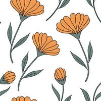 Flat Minimalist marigold seamless tile pattern with simple orange petals and soft grey accents ideal for modern kitchens concept as Simple orange marigold petals and soft grey acce Clean Pro 2 vector